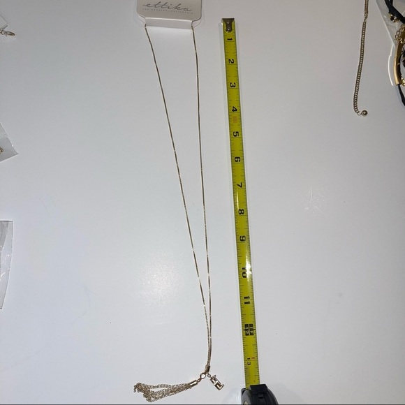Ettika REVOLVE Gold Tone Tassel Necklace Crystal Charm - Picture 7 of 8
